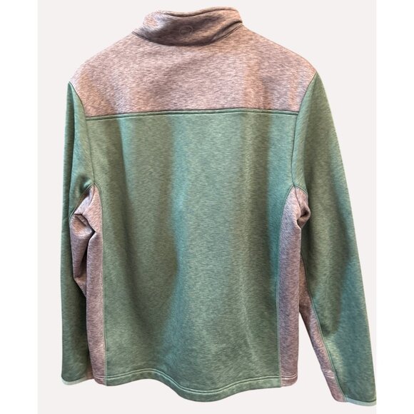 Vineyard Vines Green Gray Preppy Fleece Pullover Medium Quarter Zip Athleisure - Picture 4 of 5